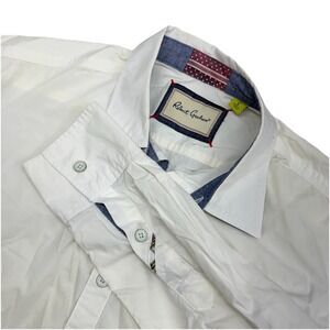 Robert Graham Casual Button Down Shirt L Tailored Fit White